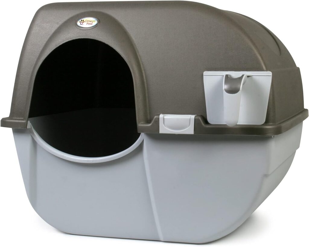 Omega Paw NRA15 Self Cleaning Litter Box Regular Size,Grey