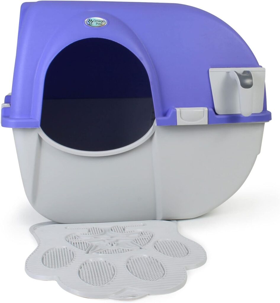 Omega Paw NRA15 Self Cleaning Litter Box Regular Size,Grey