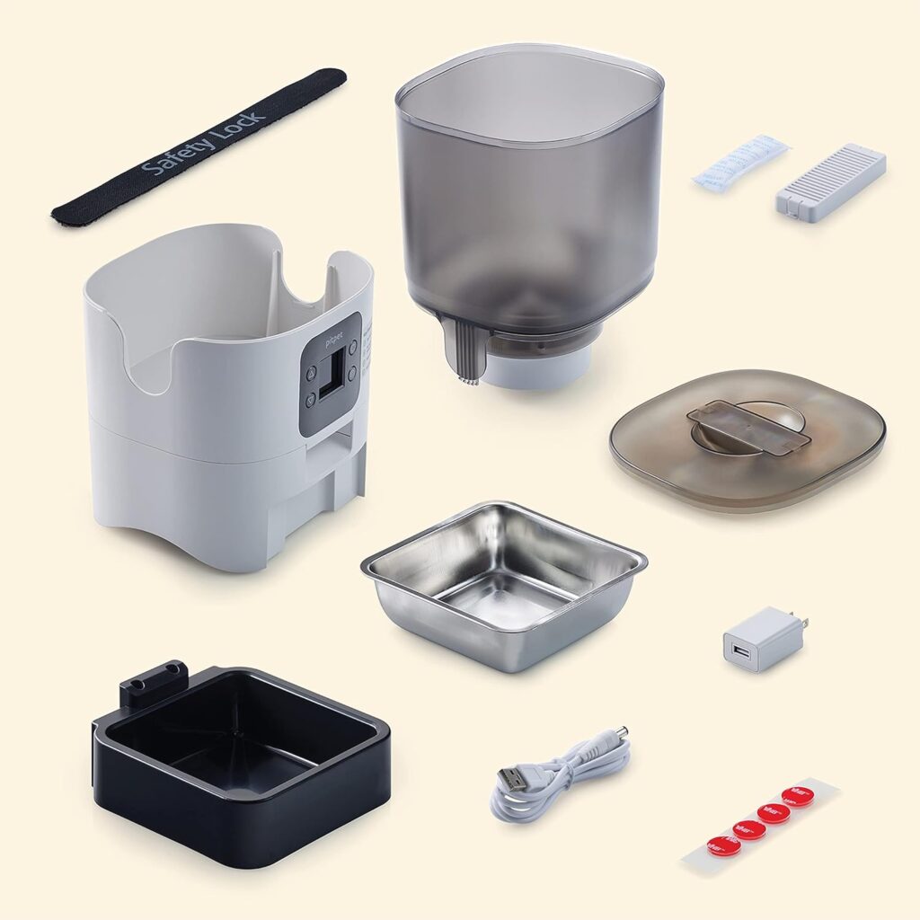 Smart Automatic Cat Feeder - 6-L Reliable Automatic Cat Food Dispenser with Display LCD Screen for Easy Set Up -Portion Control Automatic Dog Feeder - Desiccant Bag Keeps Dry Food Fresh-Voice Recorder